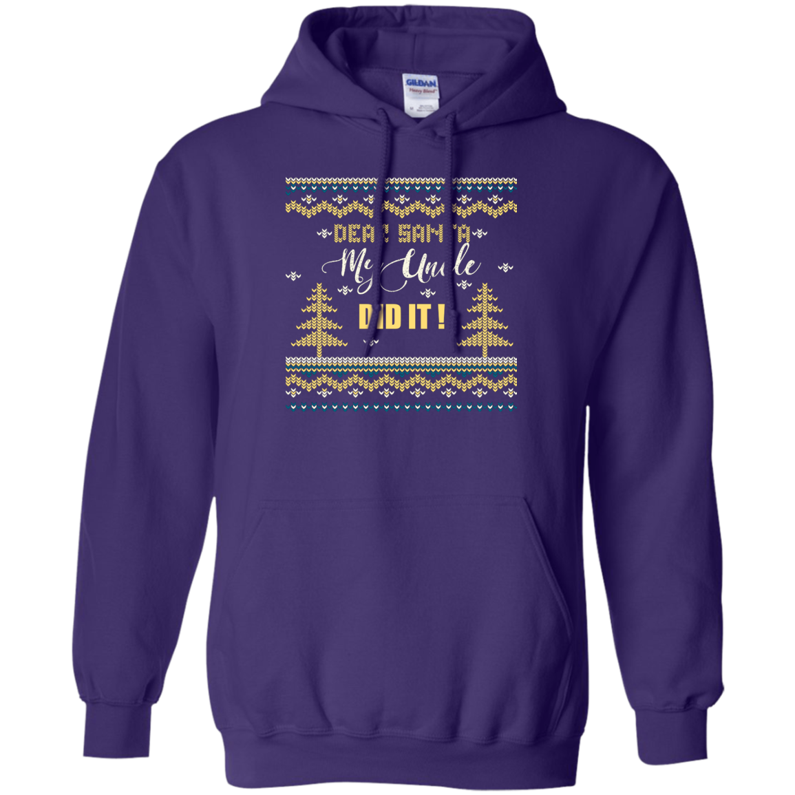 Christmas T-shirt Dear Santa My Uncle Did It Purple