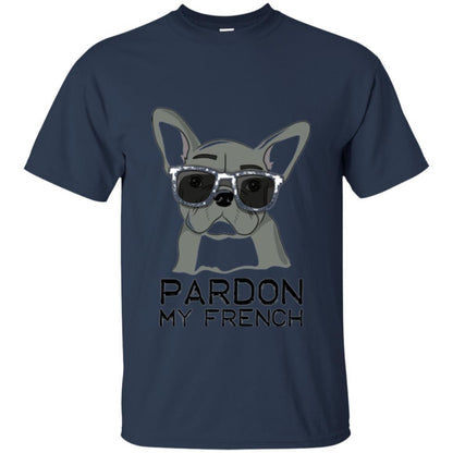 French Bulldog T-shirt Pardon My French T-shirt Navy
