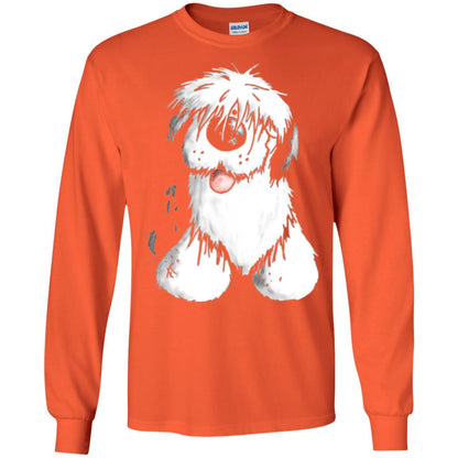 Dog Lover T-shirt Happy Old English Sheepdog Orange