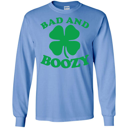 Bad And Boozy Saint Patricks Day T-shirt Carolina Blue