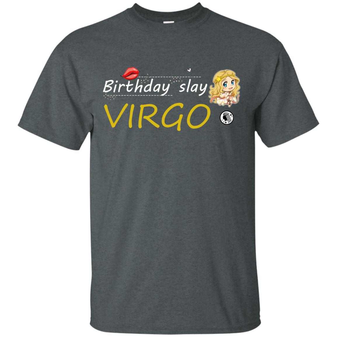 Cute Virgo Girl Birthday Lip Slay T-shirt Dark Heather