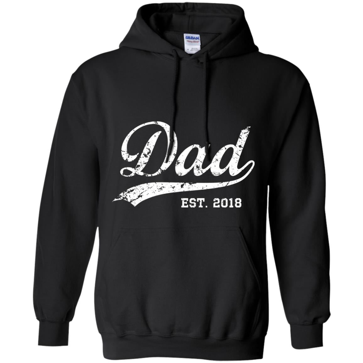 Dad Est. 2018 Vintage New Dad Daddy T-shirt Black