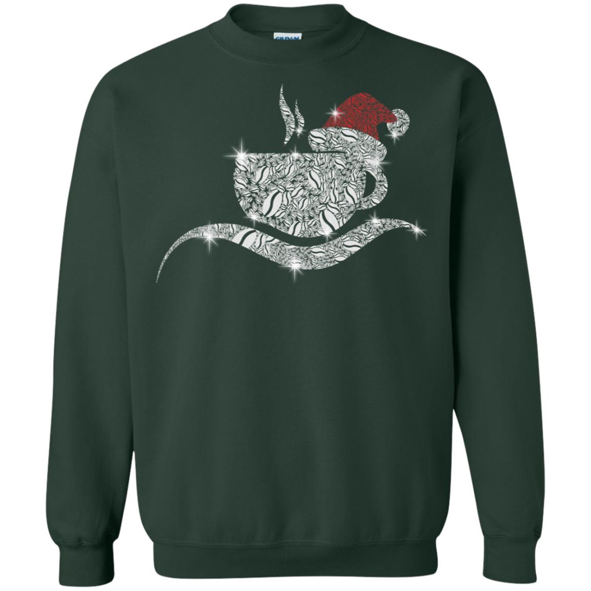 Coffee Glass Christmas Gift Drinking Lovers Shirt Forest Green