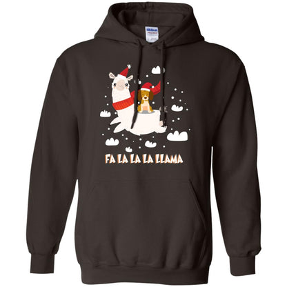 Fa La La La Llama With Beagle X-mas Gift Shirt Dark Chocolate