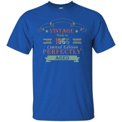 Vintage Made In Old 1955 Original Limited Edition Perfectly Aged 63th Birthday T-shirt Royal