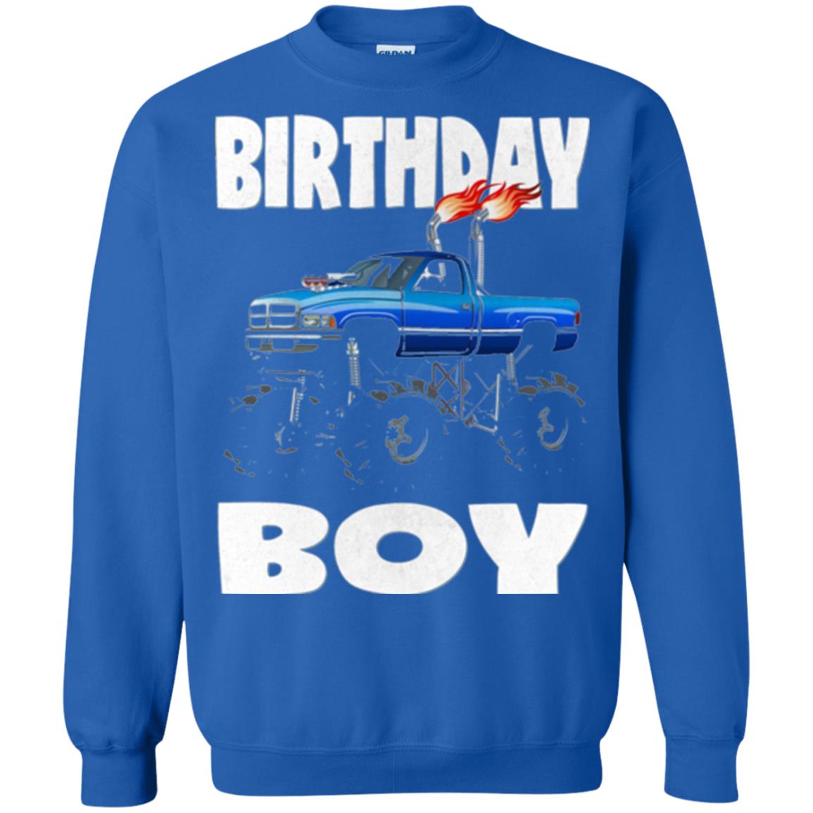 Monster Truck T-shirt Birthday Boy Vintage Royal
