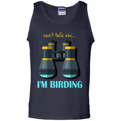 Bird-watching T-shirt Can't Talk Now I'm Birding Navy