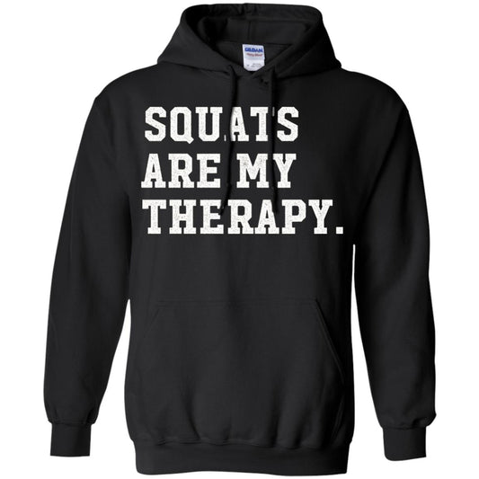 Funny Gym Workout T-shirt Squats Are My Therapy Black