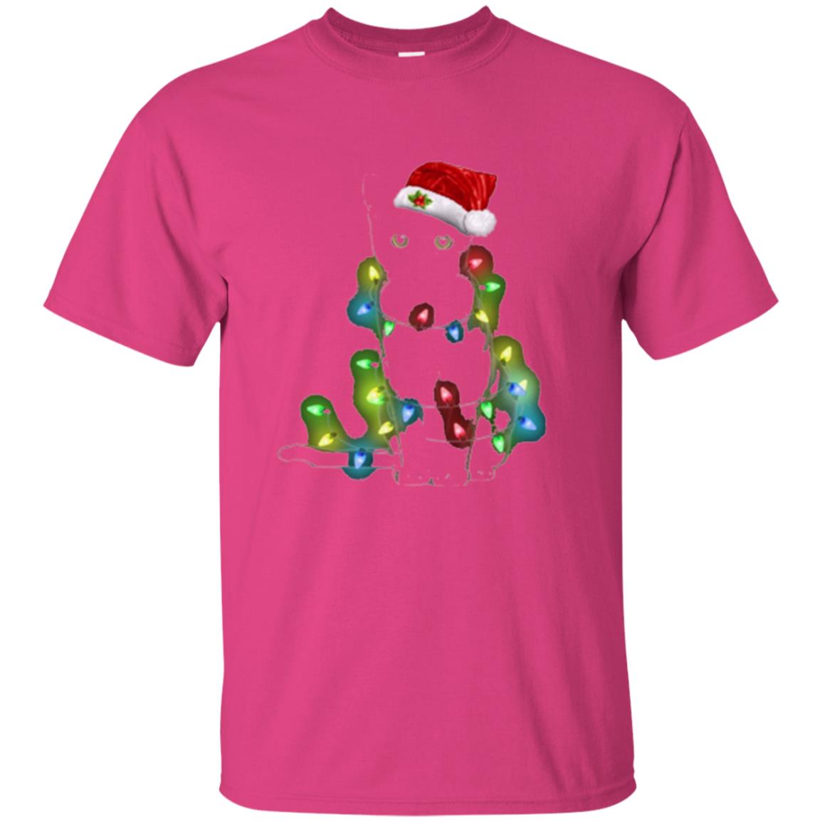 Christmas T-shirt Cat And Lights Heliconia