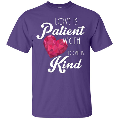 Valentines Day T-shirt Love Is Patient Love Is Kind Purple
