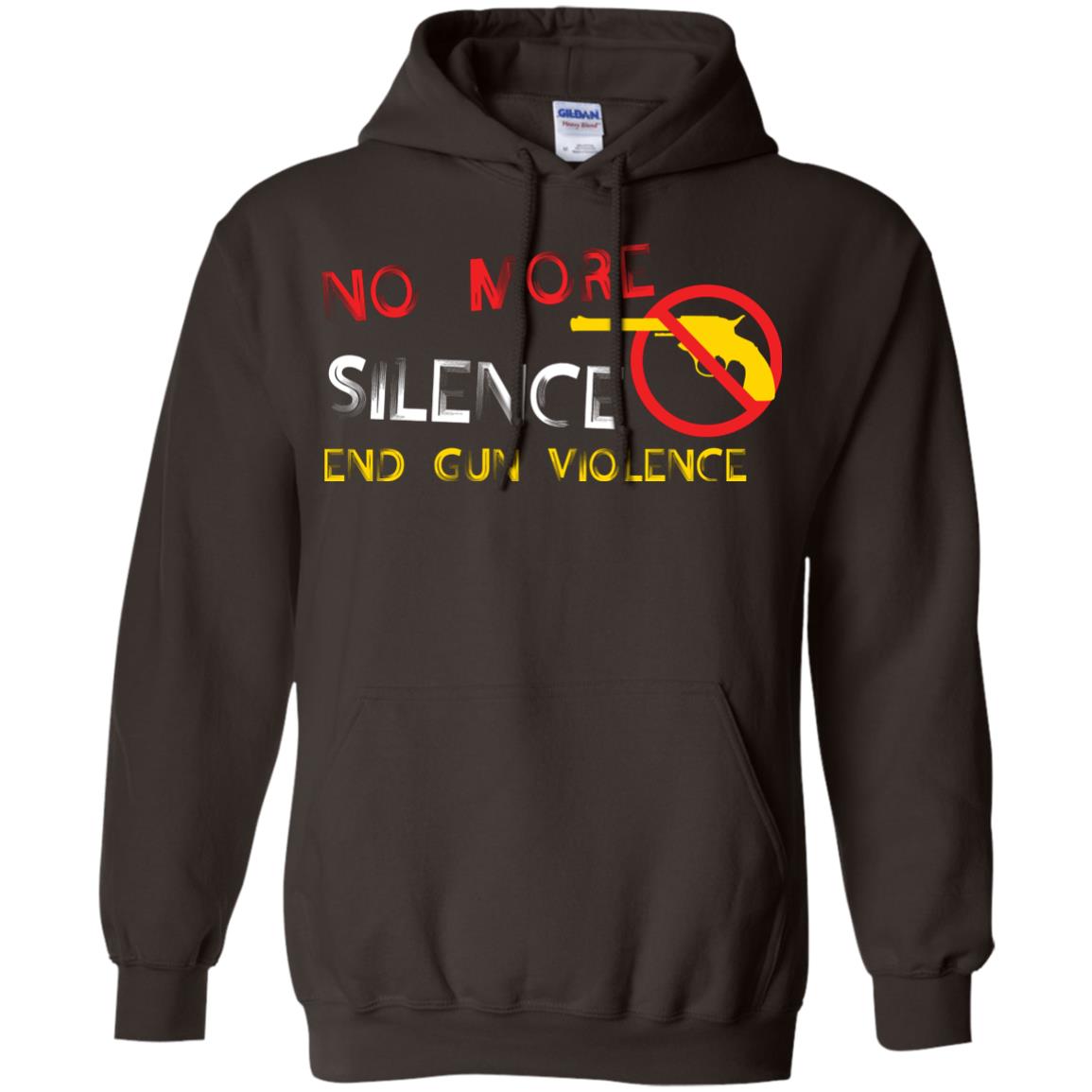 Anti Gun T-shirt No More Silence End Gun Violence Dark Chocolate