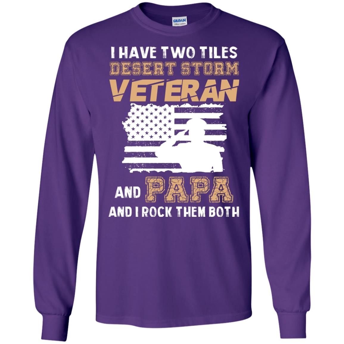 Veteran And Papa And I Rock Them Both Veteran Papa Shirt Purple