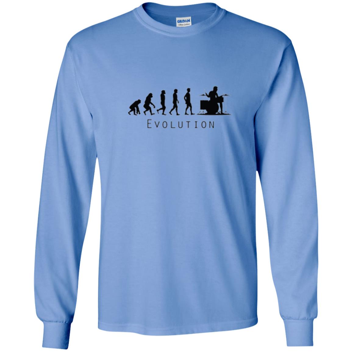 Drumming Lover T-shirt The Evolution Of The Drummer Carolina Blue