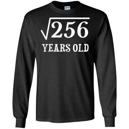 Birthday T-shirt Square Root Of 256 16th Years Old Black