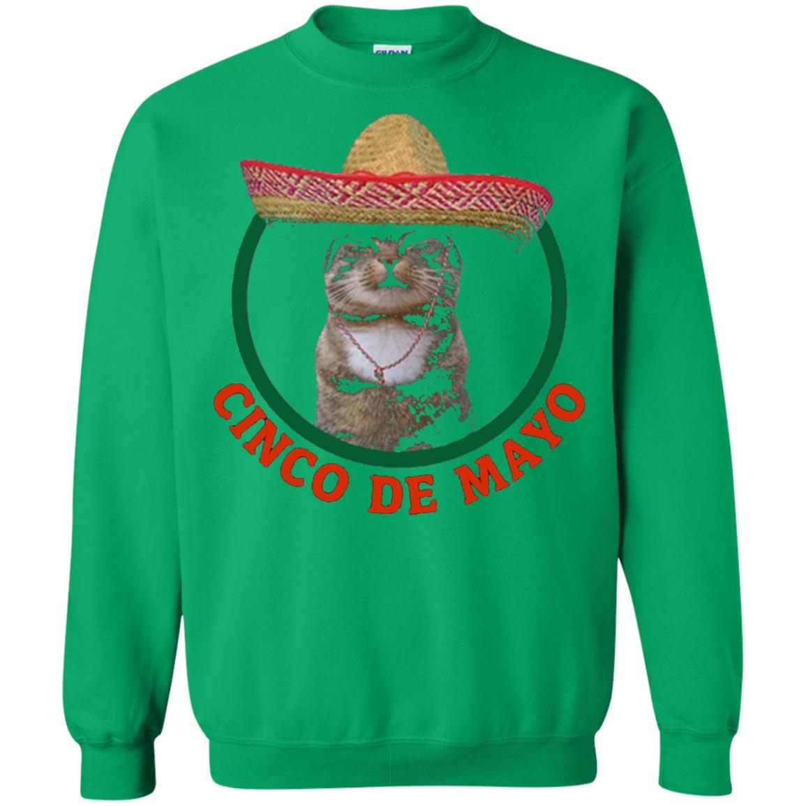 Cinco De Mayo Kitty Cat Funny Cute Meow Sombrero T-shirt Irish Green
