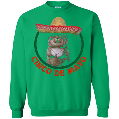 Cinco De Mayo Kitty Cat Funny Cute Meow Sombrero T-shirt Irish Green
