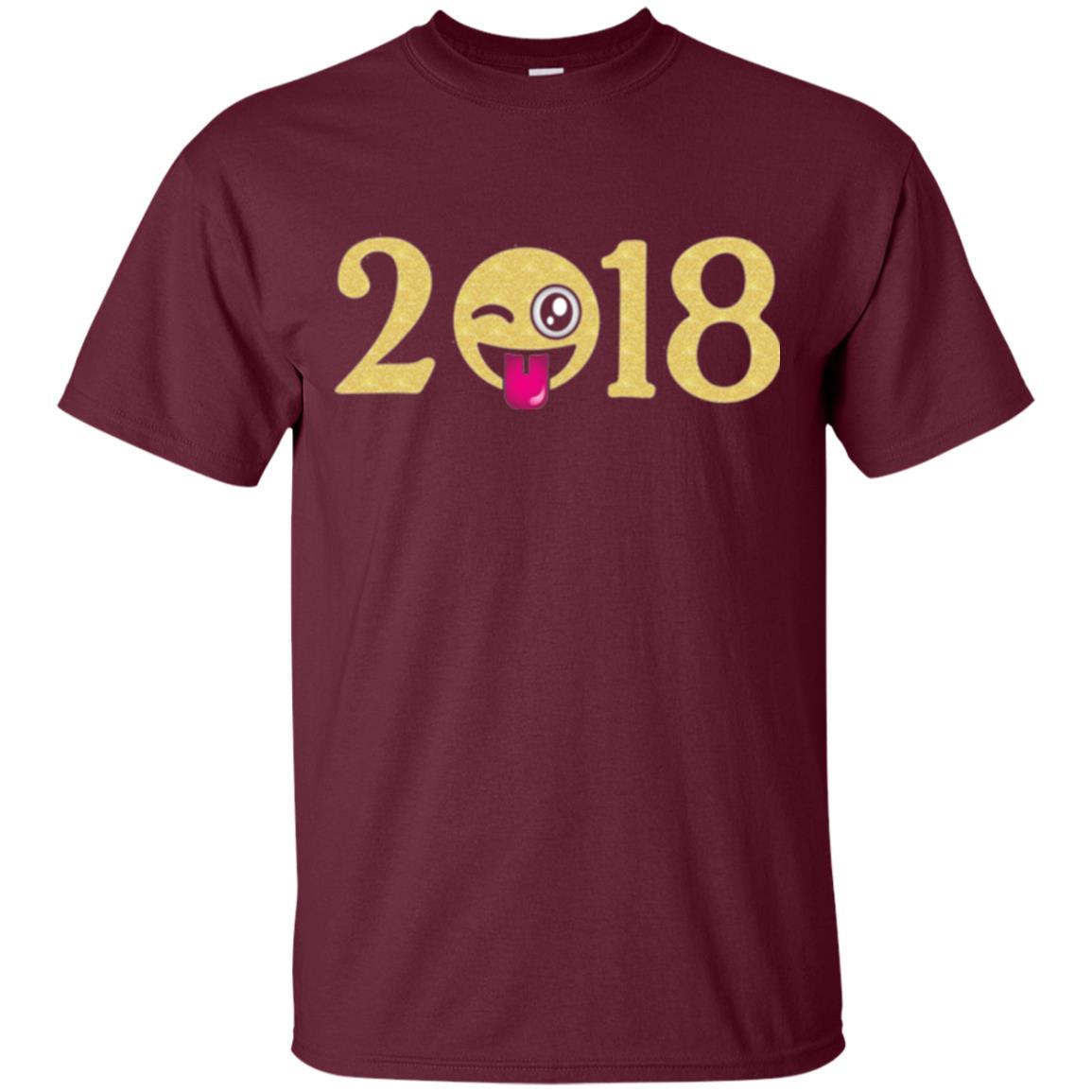 Happy New Year T-shirt Face New Year 2018 Party Maroon