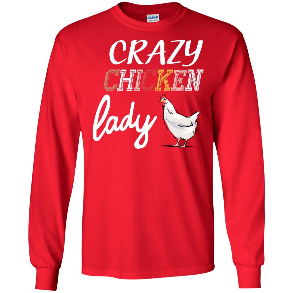 Crazy Chicken Lady Chicken Shirt For Girls Womens Red
