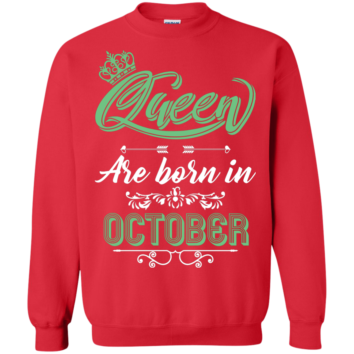 Brithday T-Shirt Queen Are Born In October Red