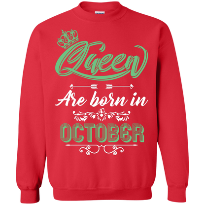 Brithday T-Shirt Queen Are Born In October Red