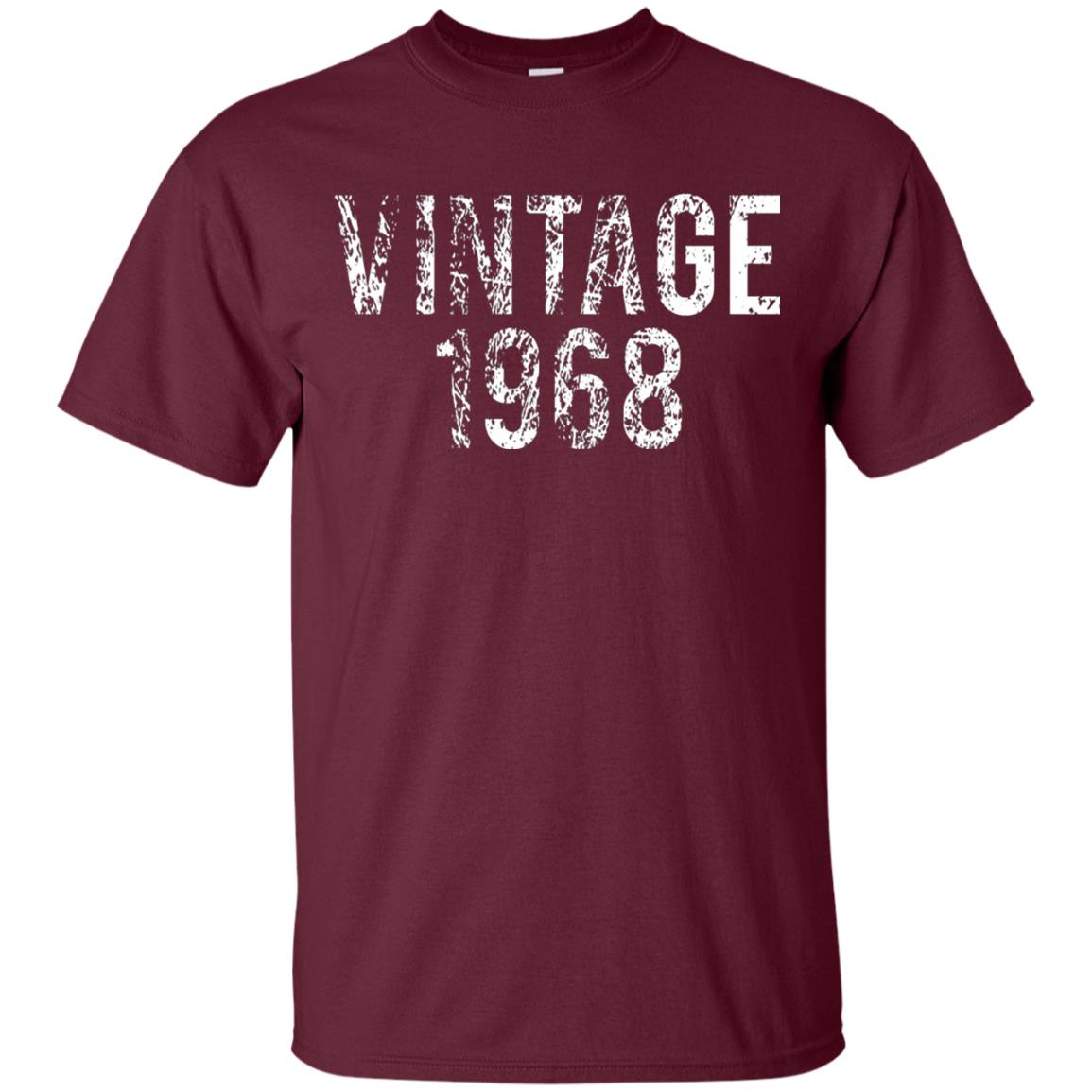Vintage 1968 50th Birthday Shirt Maroon