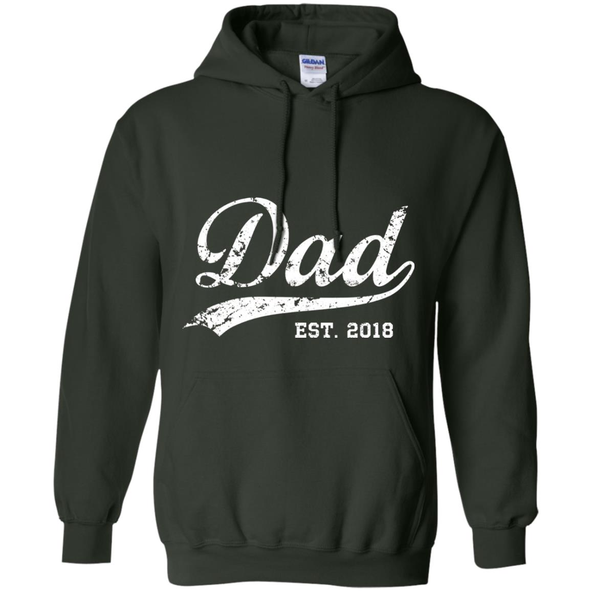 Dad Est. 2018 Vintage New Dad Daddy T-shirt Forest Green
