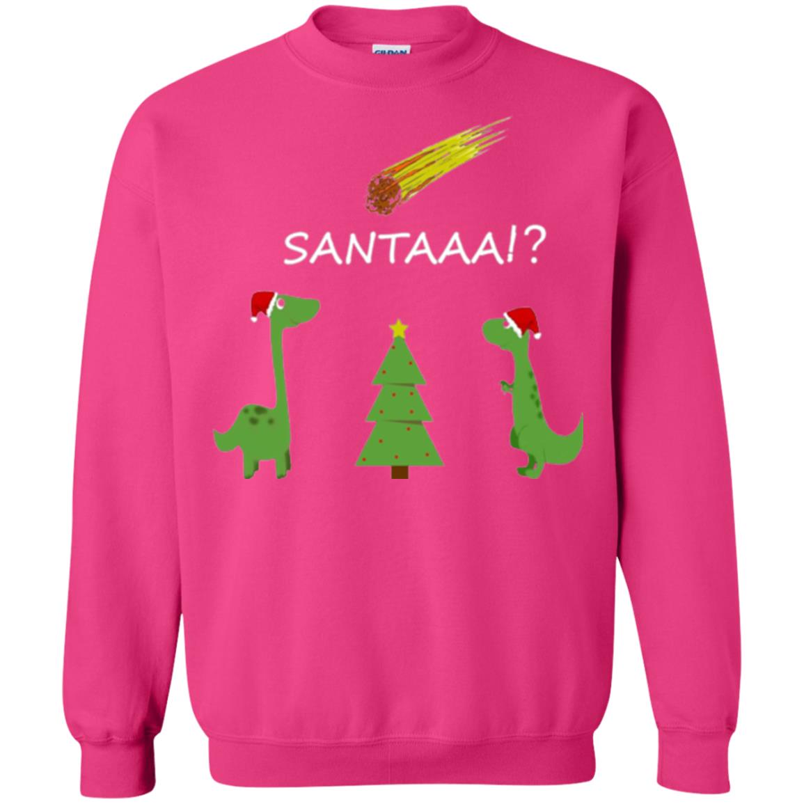 Christmas T-shirt Funny Dinosaus Santaaa Heliconia
