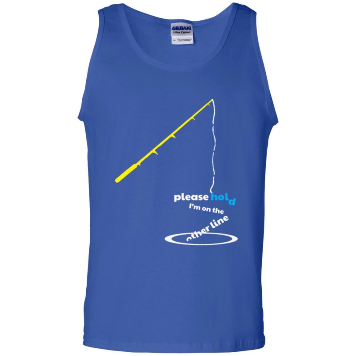 Fisherman T-shirt Please Hold I'm On The Other Line Royal
