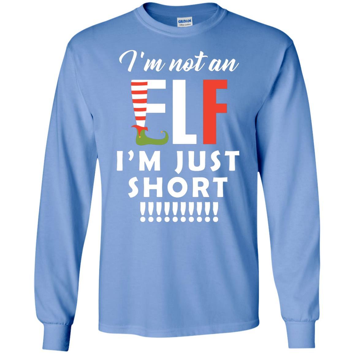 Christmas T-shirt I'm Not An Elf I'm Just Short Carolina Blue
