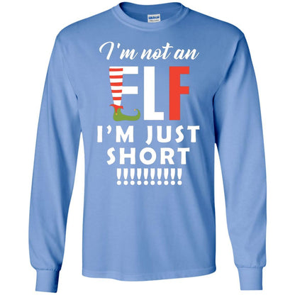 Christmas T-shirt I'm Not An Elf I'm Just Short Carolina Blue
