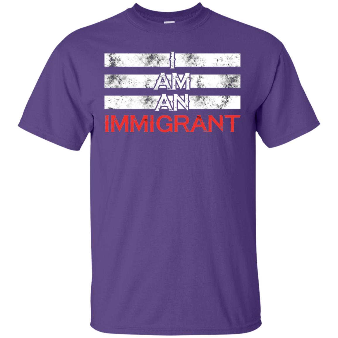 Migrant T-shirt I Am An Immigrant Purple