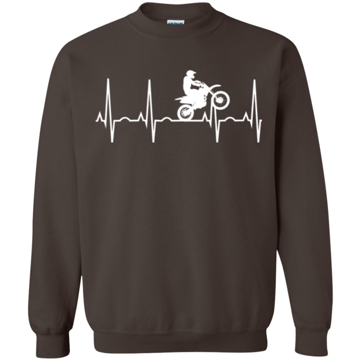 Dirt Bike Rider T-shirt Dirt Bike Heartbeat T-shirt Dark Chocolate