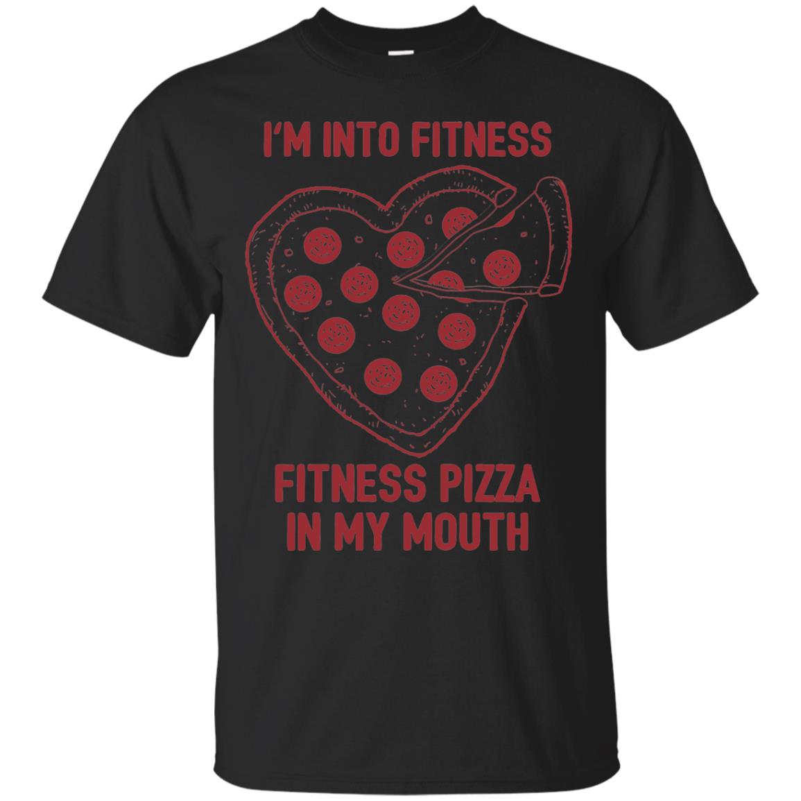 Pizza Lover T-shirt Fitness Pizza In My Mouth Black