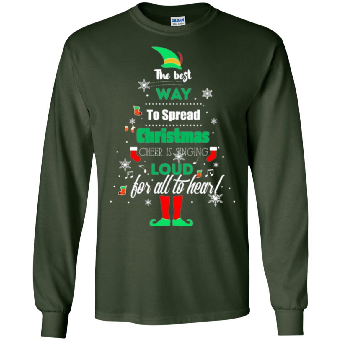 Elf Christmas T-shirt The Best Way To Spread Christmas Cheer Forest Green