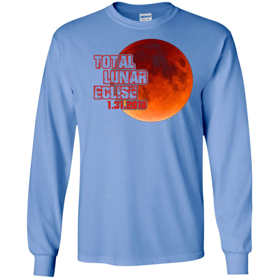 Blood Moon T-shirt Total Lunar Eclipse 1.31.2018 Carolina Blue