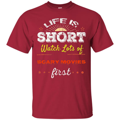 Horror Movie T-shirt Life Is Short Watch Scary Movies First Cardinal