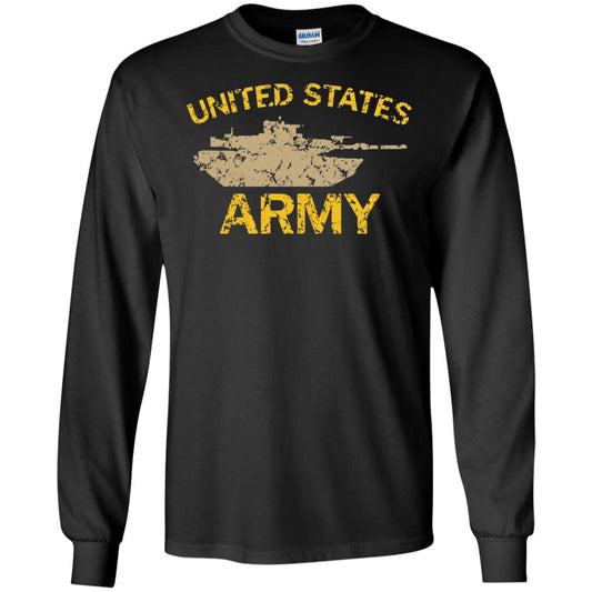 United States Army M1a2 Abrams Tusk Tank Grunge T-shirt Black