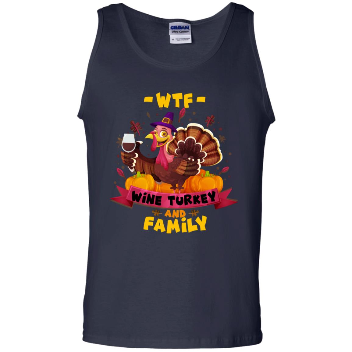 Turkey Wine Family Thanksgiving Drinking Gift Shirt For Family Navy
