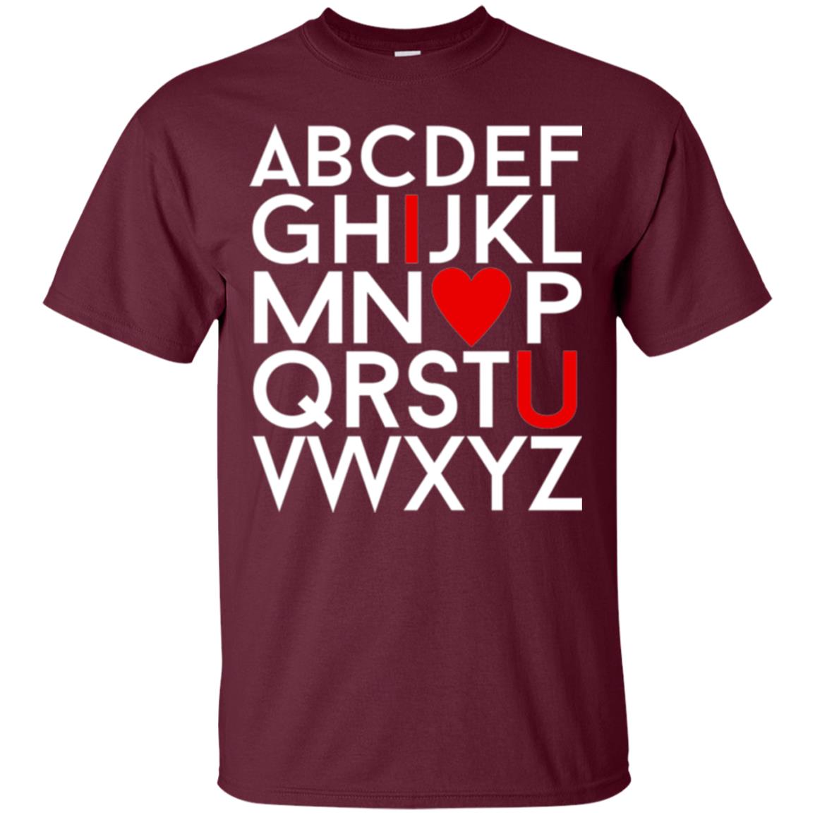 Happy Valentine_s Day Shirt, Alphabel I Love You Maroon