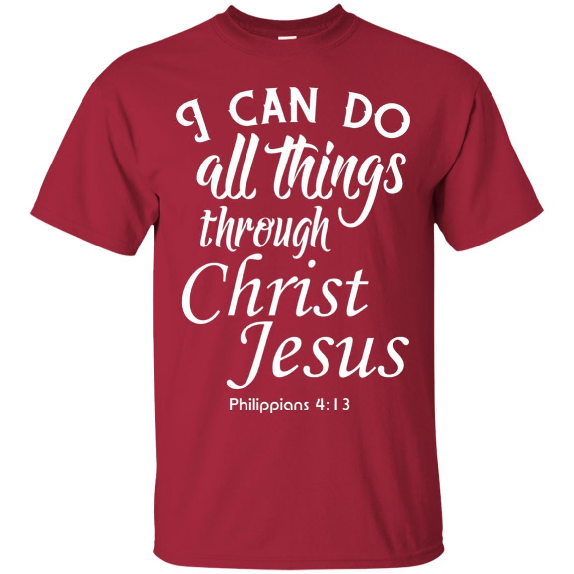 Christian T-shirt I Can Do All Things Through Christ Jesus Cardinal
