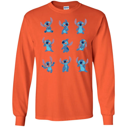 Stitch T-shirt Disney Many Moods Orange