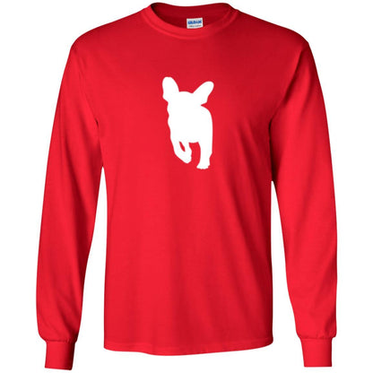French Bulldog T-shirt White Silhouette Of Puppy Red
