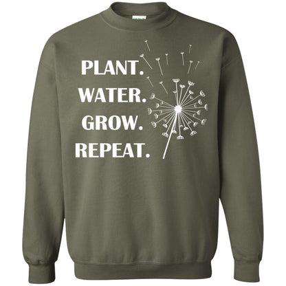 Plant Water Grow Repeat Gradener T-shirt Military Green