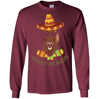 Derby De Mayo Kentucky Horse Race Sombrero Mexican T-shirt Maroon