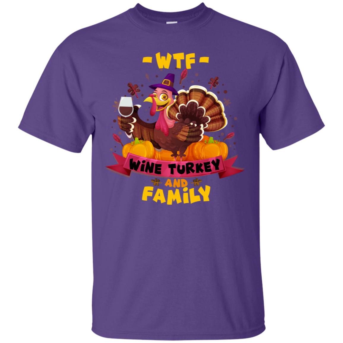 Turkey Wine Family Thanksgiving Drinking Gift Shirt For Family Purple