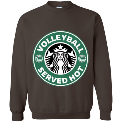 Volleyball Lovers T-shirt Served Hot Dark Chocolate