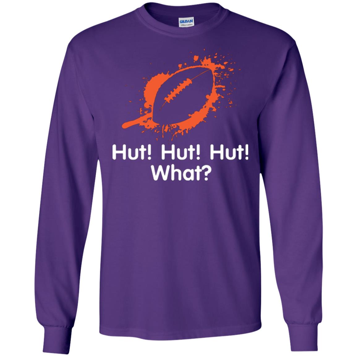 Football Crusher T-shirt Hut Hut Hut What Purple
