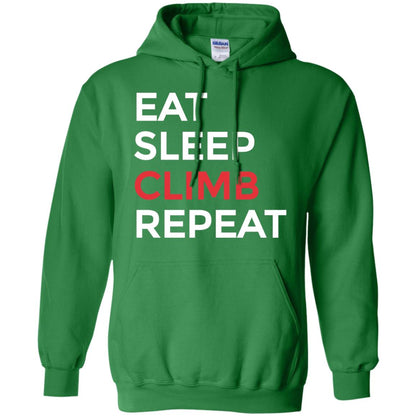 Eat Sleep Climb Repeat Mountain Climber Rock Climbing Shirt Irish Green