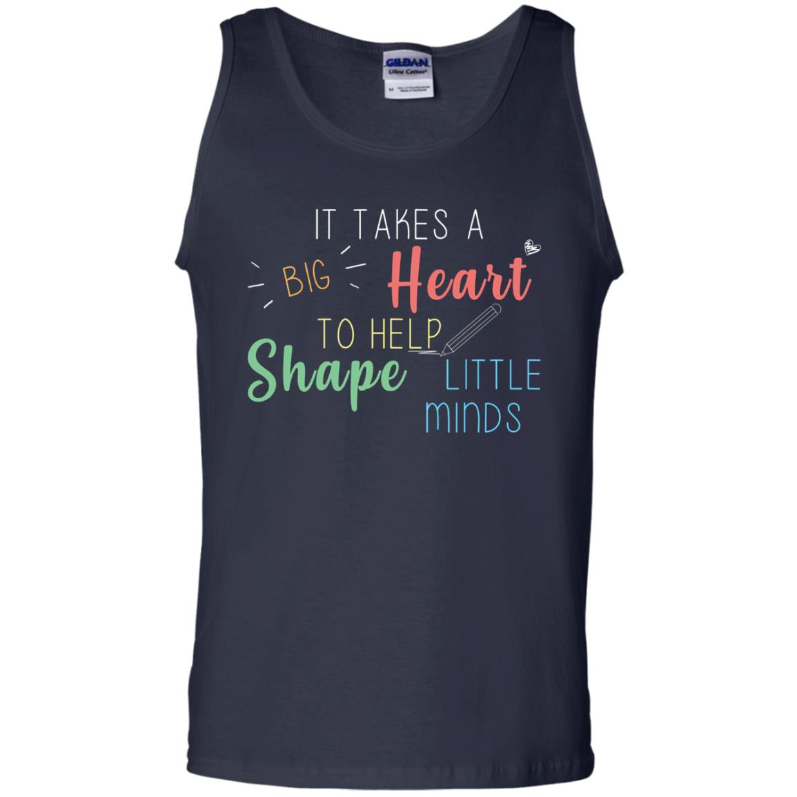 It Takes A Big Heart To Help Shape Little Minds Teacher Back To School Shirt Navy