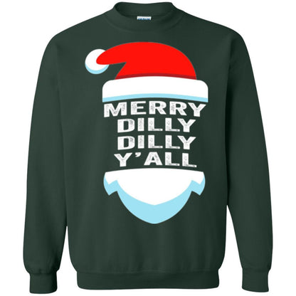 Christmas T-shirt Dilly Dilly Yall Santa Hat Christmas T-shirt Forest Green